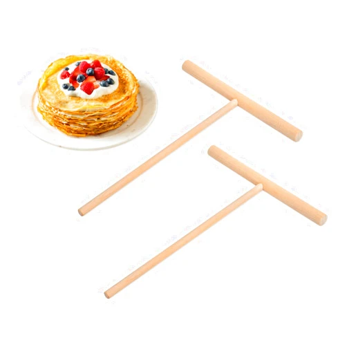 DS. DISTINCTIVE STYLE Crepe Spreader 2 Pieces 6.1 Inches x 4.7 Inches Natural Wooden T-Shaped Tool for Crepes Wooden Crepe Maker Pancake Maker Tool