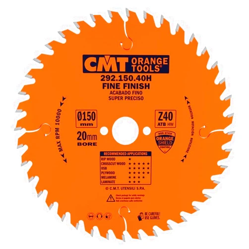 CMT Orange Tools 292.165.40H – CIRCULAR SAW 165 x 2.6 x 20 Z 40 ATB 15 Degrees