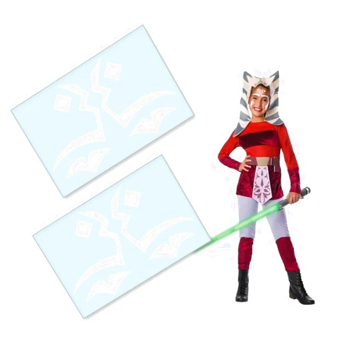 Cosplay Tats Kids Size Asoka Face Marking Temporary Tattoos - Padawan Edition - Perfect for Halloween Costume and Cosplay