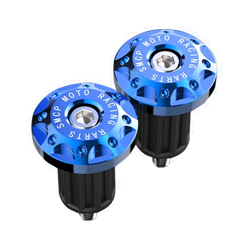 GZYF CNC 7/8'' Motorcycle Handle Bar Ends Hand Grips Plug Cap Slider Aluminum Universal for Dirt Bike ATVs Cars Modified Balance Handlebars, Blue