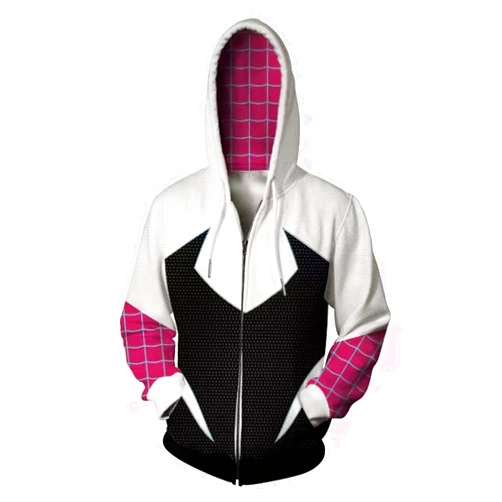 CHAROUP Adult Superhero Hoodie Spider 3D Style Zipper Sweatshirt Cos Anime Costume