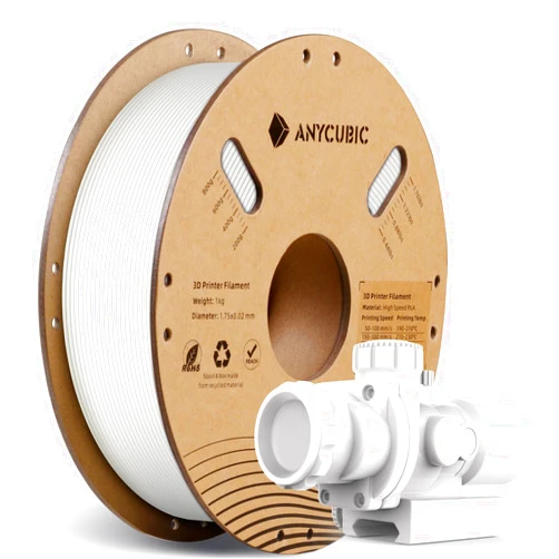 ANYCUBIC High Speed 3D Printer Filament 1.75mm, Print Up to 10X Faster, Rapid PLA Filament with High Prints Quality, Dimensional Accuracy +/- 0.02mm, Print with Most FDM 3D Printers, 1KG Spool, White