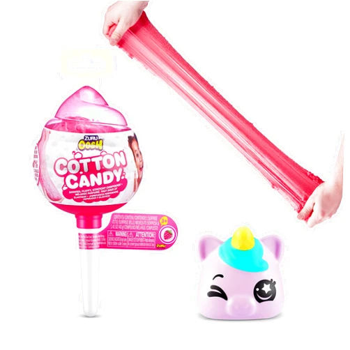 ZURU Oosh Oosh Slime Cotton Candy Cuties Series 2 by ZURU (Pink) Scented, Squishy, Fluffy, Soft, Stretchy, Stress Relief, Party Favors, Non-Stick with Collectible Cutie Slow Rise Toy