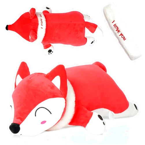 NXNYNZ Fox Stuffed Animal Plush Body Pillow, 47.2in Cute Big Red Soft Fox Giant Plushie Kawaii Toy Doll Birthday Gift for Kids Boys Girls