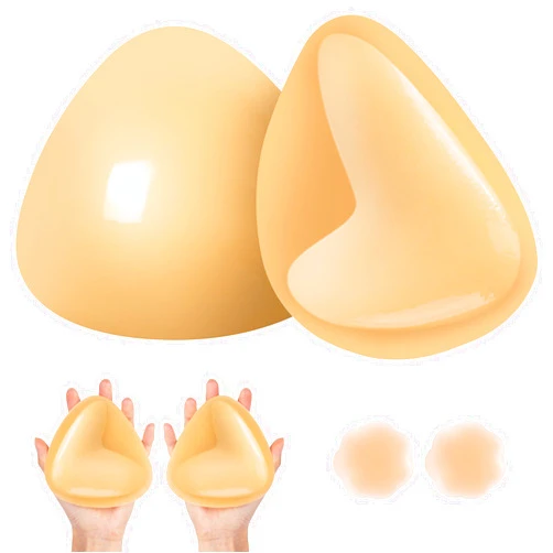 Alki'i Double Sided Sticky Bra Inserts - Instant Lift Bra Pads Inserts Reusable Breast Pads Push Up for Bikini Swimsuit Sports Bra