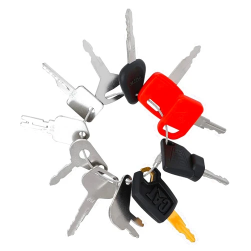 Gmobi 11PACK Ignition Key Heavy Equipment Keys Set, Construction Master Machine Keychain Set Compatible with Cat, JD, Case, Komatsu, Hyster, Kubota, JCB, Bobcat, Daewoo, JLG,Master Ignition Keyshell