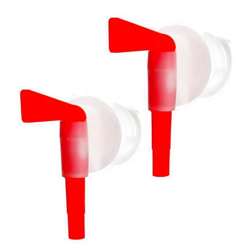 Chciyich Plastic Bottling Bucket Spigot Portable Beer Faucet, Red Bucket Tap Faucet for Fermentation Bucket Picnic Beverages Parties (2Pcs)