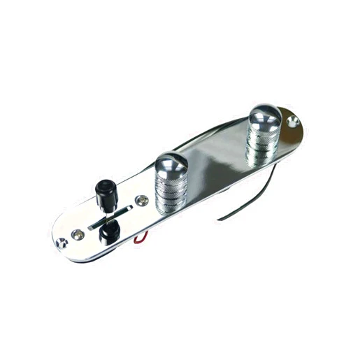 Yootones 1Pcs Yootones Guitar Control Plate Loaded Chrome 3 Way Switch Plated Prewired Control Plate Compatible with Tele Telecaster Style Electric Guitar Parts Replacement (Silver)