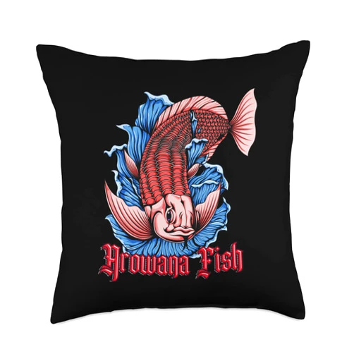 Carnivorous Freshwater Fish Or Symbol Of Luck I Have Arowana Fish Large Pet Fish Arowana Throw Pillow