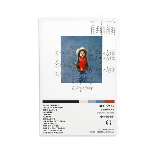 WK GIURETRH Becky G - Esquinas Canvas Poster Wall Decorative Art Painting Living Room Bedroom Decoration Gift Unframe-style12x18inch(30x45cm)