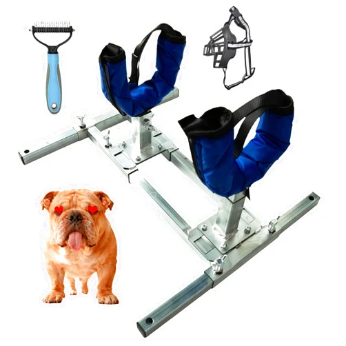 GSLDSBZC Dog Breeding Stand, Stainless Steel Adjustable Stand for Dogs. Professional Grooming & Whelping Table, Veterinary-Grade Fixed Bracket for Medium to Large Dogs （12-23.6 IN Height) (Medium size)