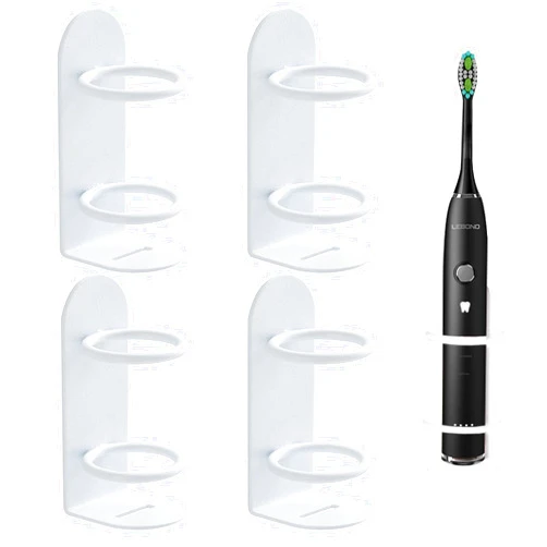 Spabath 4 Pack Electric Toothbrush Holders - White Electric Toothbrush Holder Electric Toothbrush Holder Wall Mounted Non-Drilling for Home Bathroom Wall Organizer