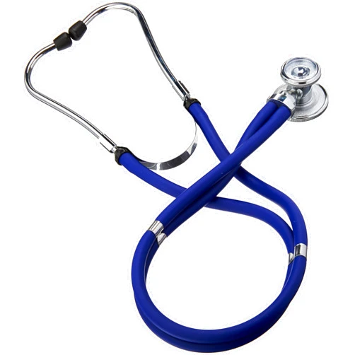 Medline Sprague Rappaport Stethoscope, Dual Tubing, Blue, Robust Construction