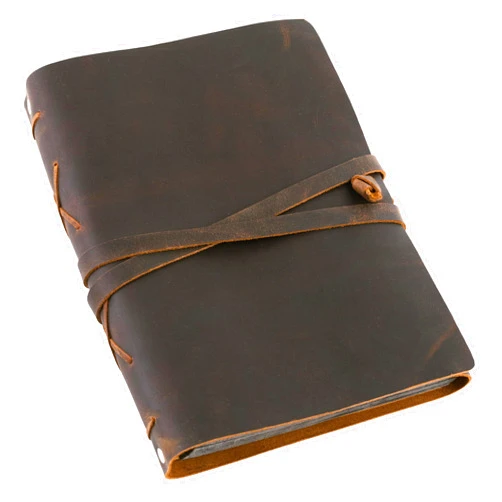 MOONSTER® Leather Photo Album Scrap Book – Handcrafted Full Grain Buffalo Leather Scrapbook & Photo Albums for Photos with Leather Strap – Beautiful Handmade Wedding Photo Album Book, Photo Book