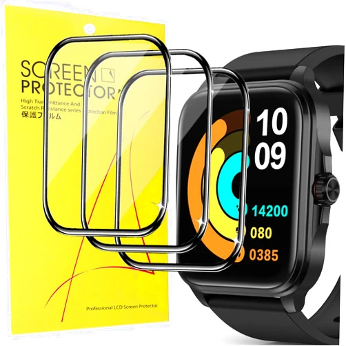 Lamshaw Compatible for EGQINR Smart Watches Screen Protector, [3 Pack] 3D Full Coverage PET Soft Screen Protector Film Compatible for EGQINR T90 1.91