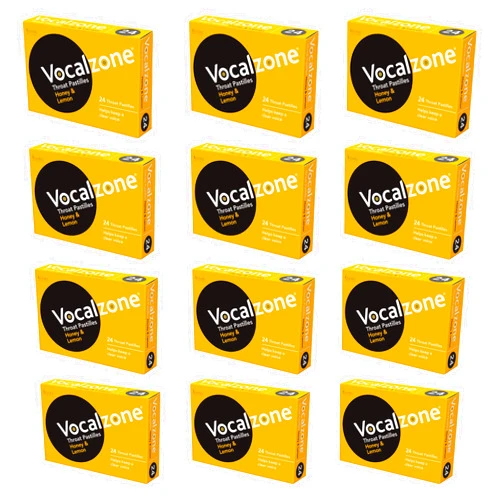 Vocalzone Lemon & Honey Sore Throat Relief Pastilles 12 Pack