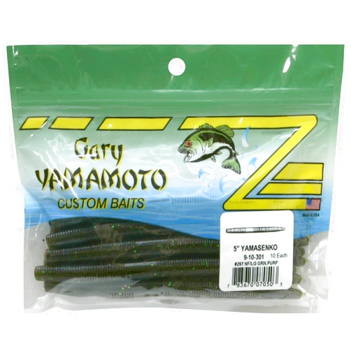 Yamamoto 9-10-301 Senko, 5-Inch, 10-Pack, Green Pum-Packin W/Lg Green & Pur