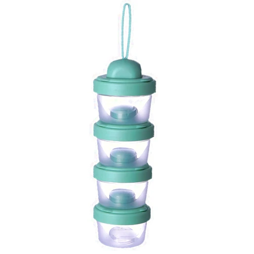 IENYPA 4 Layers Baby Milk Powder Formula Dispenser on The go, Baby Formula Containers for Travel, Formula Holder Mixer, Baby Feeding Snack Storage Container, Portable, Stackable, Non-Spill, BPA-Free