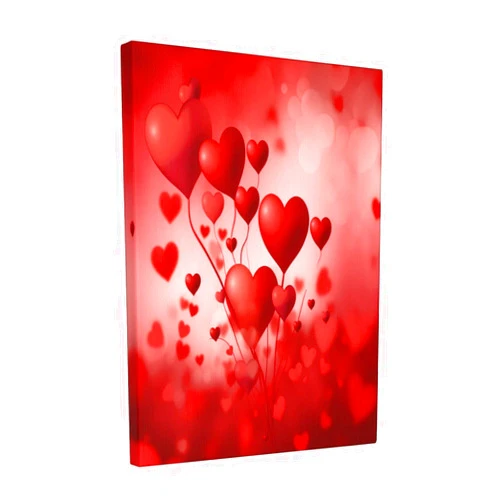 Aieefun Canvas Wall Decor Art Painting Print, Valentines Day Heart Shape Balloon Romantic Love Home Decoration Artwork Framed Picture Ready to Hang 12x16 Inch