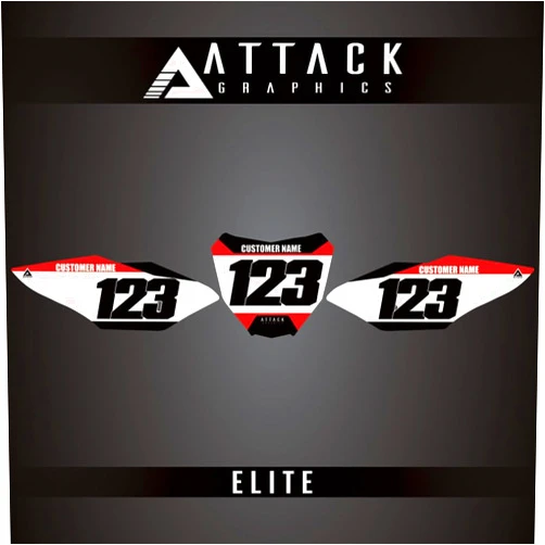 Attack Graphics Elite Restyle Number Plate Backgrounds Polisport MX Restyling Kit
