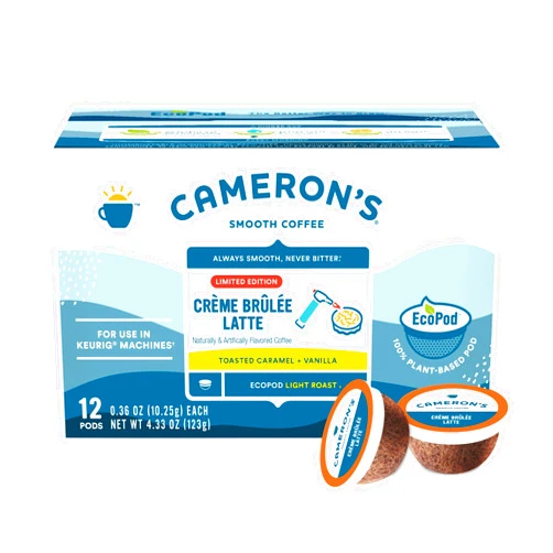 Cameron's Coffee Holiday Single Serve Pods, Flavored, Crème Brulee Latte, 12 Count (Pack of 1)