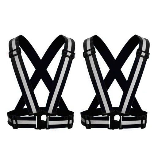 ONESWI Reflective Vest Running Gear Ultralight Runner Safety Vest, High Visibility Adjustable Reflective Safety Vest for Night Cycling,Hiking, Jogging,Dog Walking (2Pcs Black) …