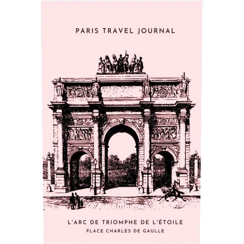 Sugar Bird Media Publishing Pink Paris Travel Journal Notebook Lined Diary (4x6,100 pages) Pink Eiffel Tower France Souvenir Vintage Stationery Gift Idea For Girls A6 small (Paris Series #2)