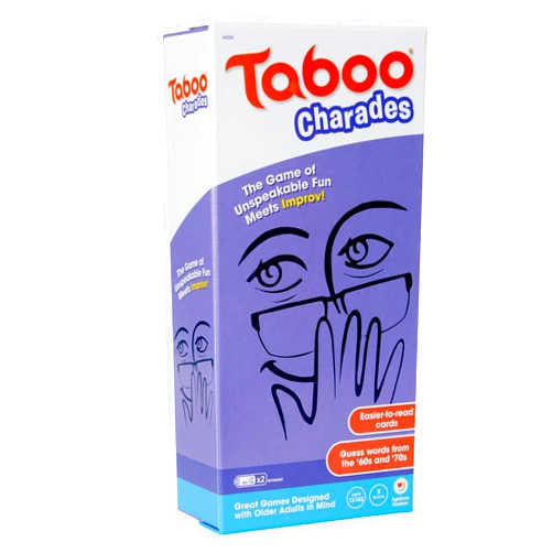 JOY FOR ALL Ageless Games Taboo Charades - Classic Word Guessing & Charades Game for Older Adults - Big Easy to Read Cards for Low Vision - 80 Customizable Word Guess Cards - Fun Family Card Game for Ages 13-103