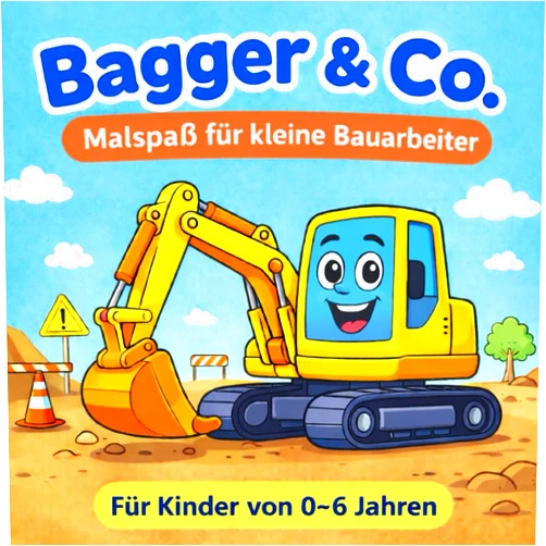 Dennis Wilhelmi Bagger & Co. - Malspaß für kleine Bauarbeiter (German Edition)