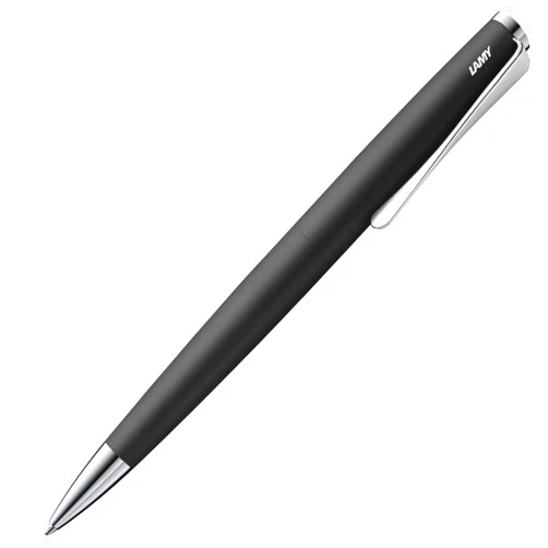 Lamy studio black - ballpoint pen in elegant stainless steel casing - with propeller-shaped clip - incl. giant refill M 16 in line width M in black