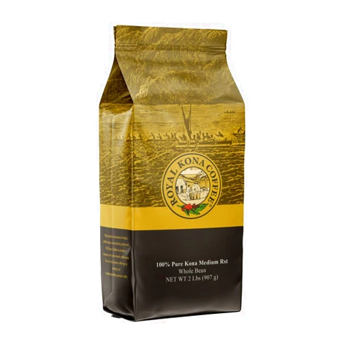 ROYAL KONA COFFEE FOR ROYALTY Royal Kona 100% Pure Hawaiian Kona Coffee, Medium Roast, Whole Bean - 2 Pound Bag