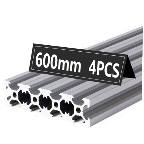 Hicavar 4PCS 600mm Silver V Type 2020 Aluminum Extrusion Profile European Standard Anodized Linear Rail Guide for 3D Printer Parts and CNC Machine