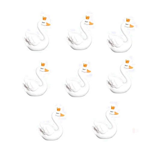 Leadigol 8Pcs White Swan Plastic Animal Small Statue, Miniature Figurines Swan Model Fairy Garden Landscape DIY Crafts Ornament Accessories