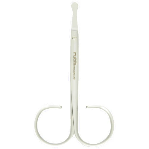 Rubis Duck Stainless Steel Scissors for Precise Nose and Ear Hair, 1F003, Made in Switzerland, Silver