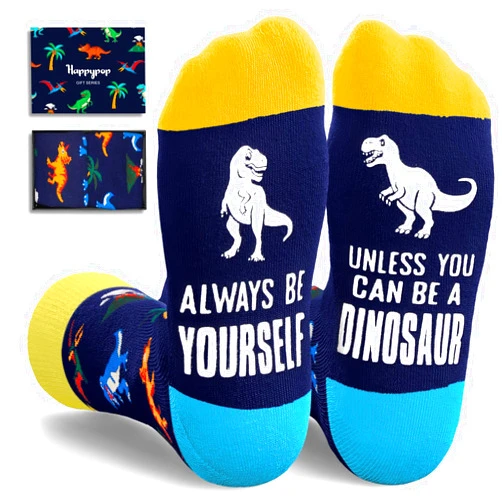 HAPPYPOP Funny Dinosaur Socks for Adults - Novelty Dino Gifts for Women Men, Dinosaur Stuff