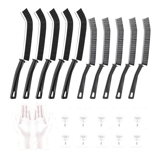 XIAOCHUAN Crevice Cleaning Brush, Multifunctional Stiff Gap Cleaning Brush Tool, Bathroom Gap Brush, Grout Cleaner Brush Hard Bristle Crevice Cleaning Brush,10 Pcs