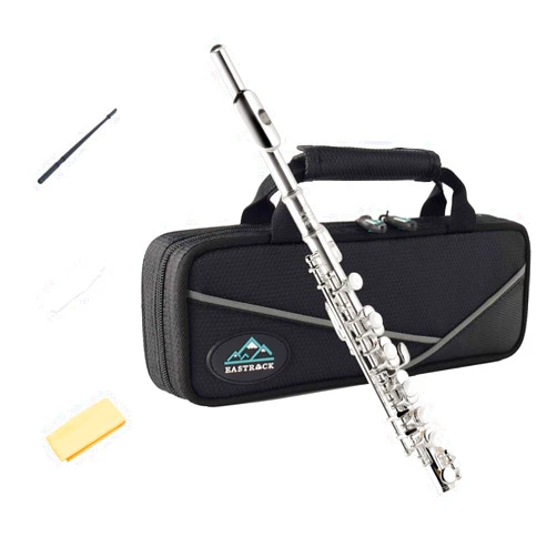 Eastrock Silver-Plated Piccolo Key of C 2-Piece Keys for Beginner, Kids, Student with Hard Case, Cleaning Rod, Cloth and Gloves