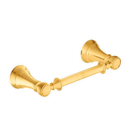 Moen Weymouth Brushed Gold Pivoting Double Post Toilet Paper Holder, YB8408BG