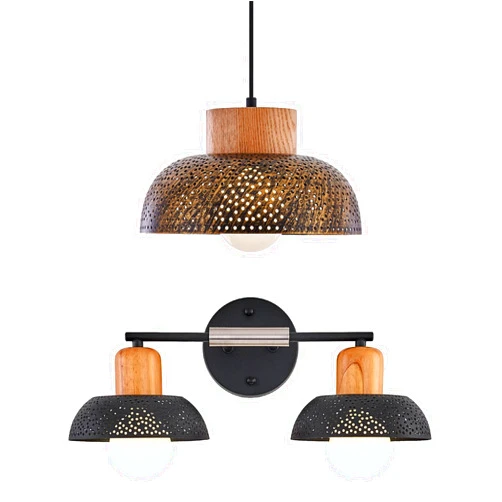 HUAWIYA Dome Pendant Light Fixture Bundle 2-Light Bathroom Vanity Light