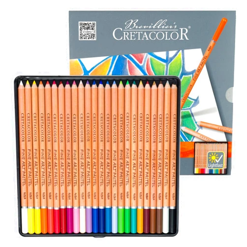 Cretacolor Fine Art Pastel Pencil Set, Set of 24, Multi