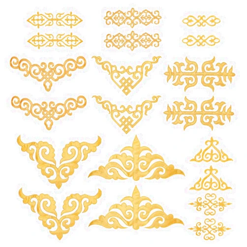 NBEADS 20 Pcs 10 Styles Embroidery Lace Flower Patches, Ethnic Style Polyester Iron on/Sew on Applique Patches Sewing Craft Decoration for Clothes Decoration and DIY Craft, Gold