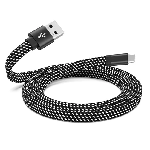 Magtame USB C Cable, 5ft Magnetic USB A to USB C Cable, Coiled USB C Charger Cable, Flat Type Fast Charging Charging Cord Compatible with Samsung for USB C Device for Pad, Black