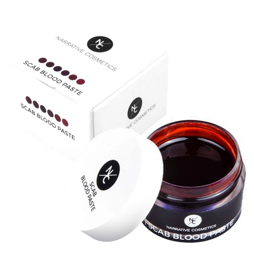 Narrative Cosmetics Scab Blood Paste for Special Effects, SFX Theatrical Stage Makeup & Halloween - Coagulated Blood Wounds for Zombie or Vampire Costume - 1oz / 28gm Jar