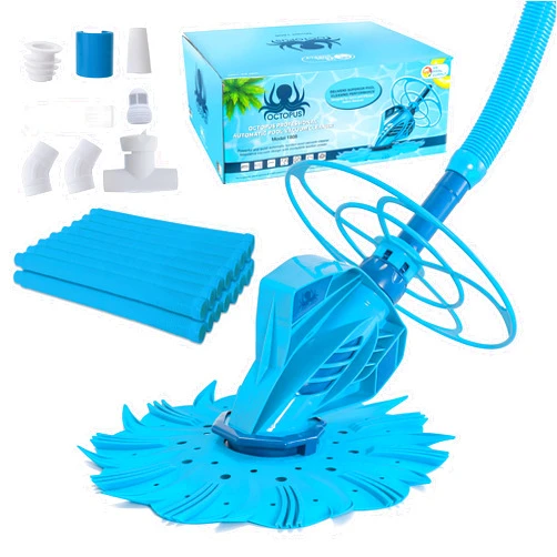 U.S. Pool Supply Octopus Professional Automatic Pool Vacuum Cleaner & Hose Set - Powerful Suction That Removes Swimming Pool Debris, Cleans Floors, Walls, Steps - Quiet Cleaning Side Climbing Sweeper