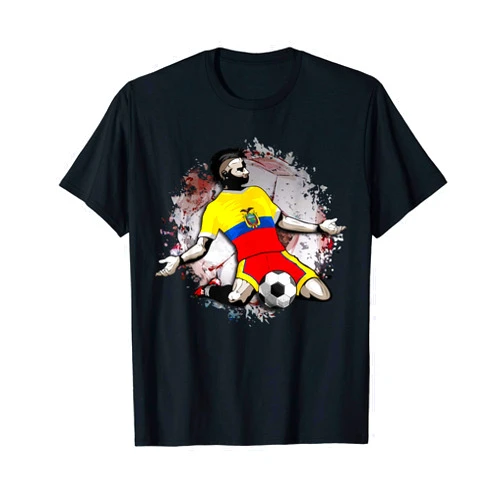 Teeisle Ecuador Soccer Ecuador Soccer Ecuadorian National Flag Football Lovers Art T-Shirt
