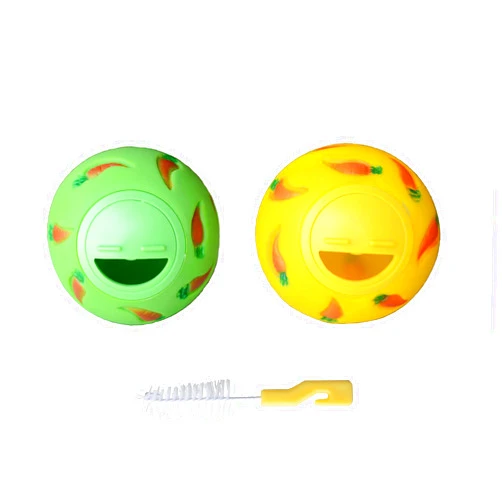 Zhang Treat Ball 2 in 1 .Include Brush.Give Your Pet More Fun and Health. Snack Ball for Small Animals.Rabbit Treat Ball.Rabbit Food Ball.Pet Rat Accessories.Pet Rat Toys.Forage Toys.Bunny Toys,Rabbit toys.