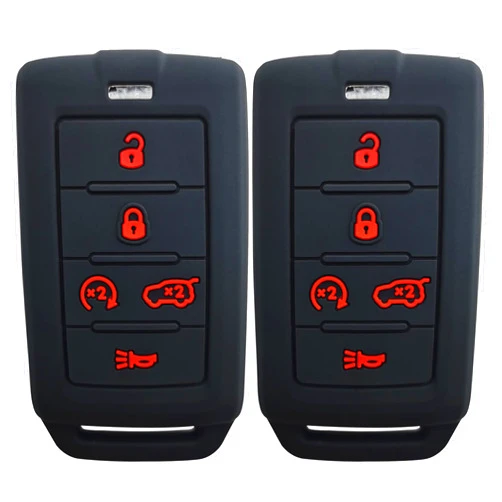 Coolbestda 2Pcs Coolbestda 5B Key Fob Rubber Cover Keyless Entry Glove Pouch Case for 2021 2022 2023 2024 Jeep Grand Cherokee L Grand Wagoneer L Wagoneer Grand Cherokee L M3NWXFOB1