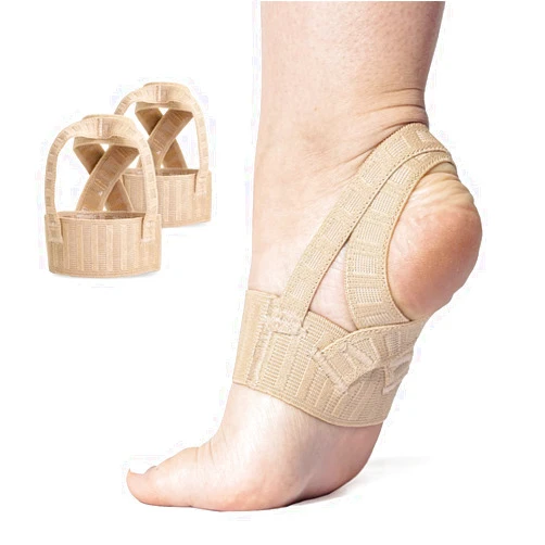 Tuli's X Brace Plus, Arch Support Brace and Compression with Added Strap for Sever's Disease, Plantar Fasciitis, and Heel Pain, 1 Pair, Medium