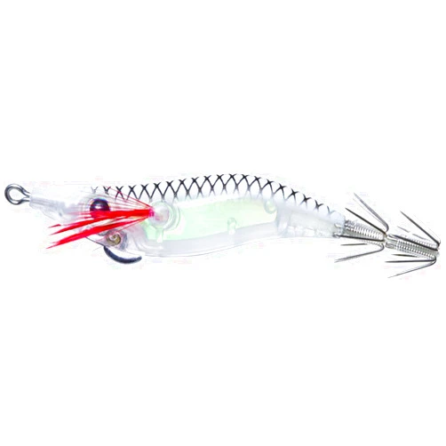 Yo-Zuri Mini Aurora Squid Jig, Floating, 2 Inch, 48mm, #1, Luminous White