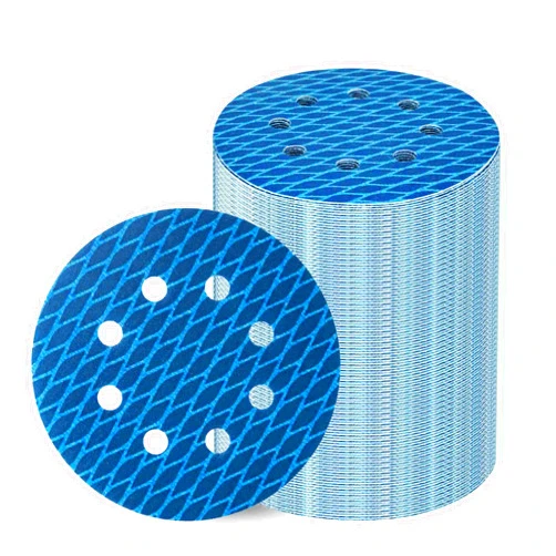 ZHONGHAINUO Orbital Sander Sandpaper 5 Inch 8 Hole Sanding Disc Hook and Loop Pads Sand Paper 400 Grit for Wood Metal 70 PCS Blue Aluminum Oxide Anti Blocking Rhombus Sanding Discs
